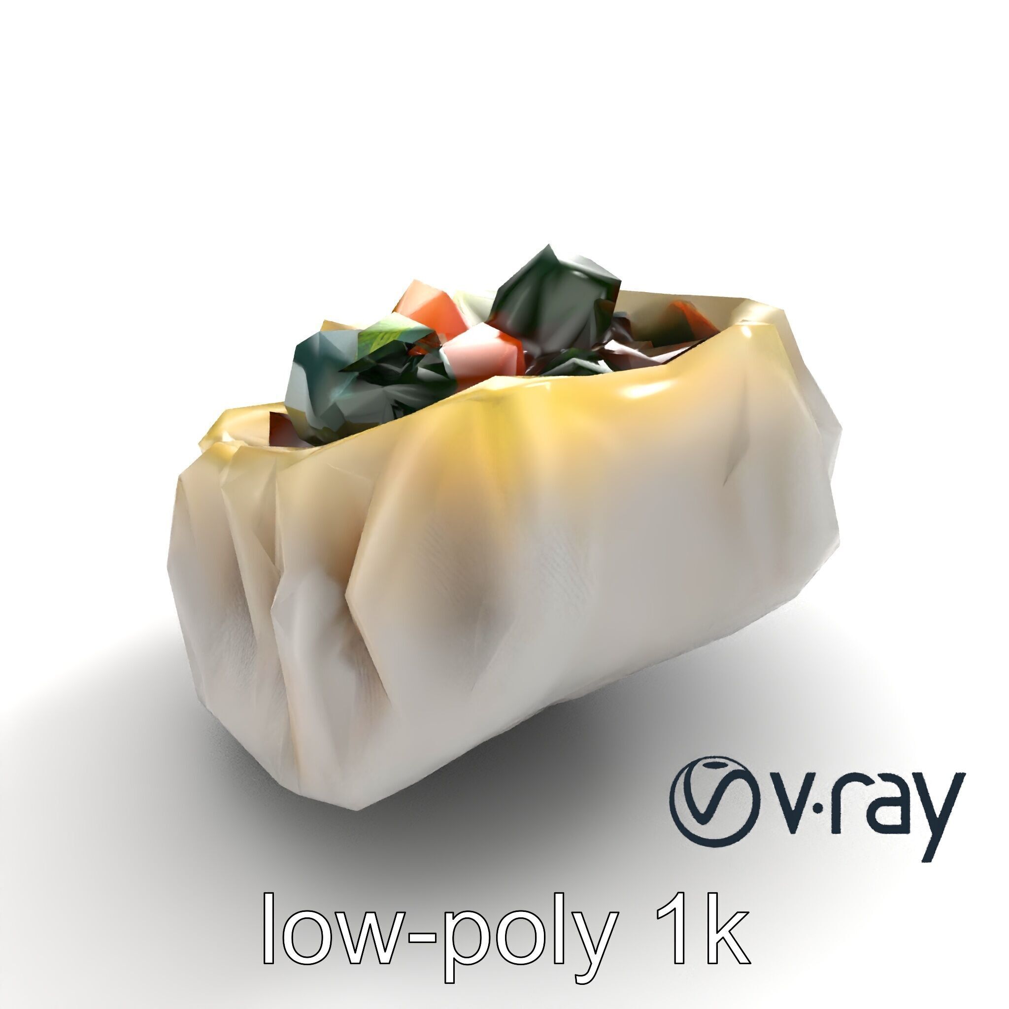 Ornate Gyoza Dumpling Decorative Model Pack Low-poly 3D model_8