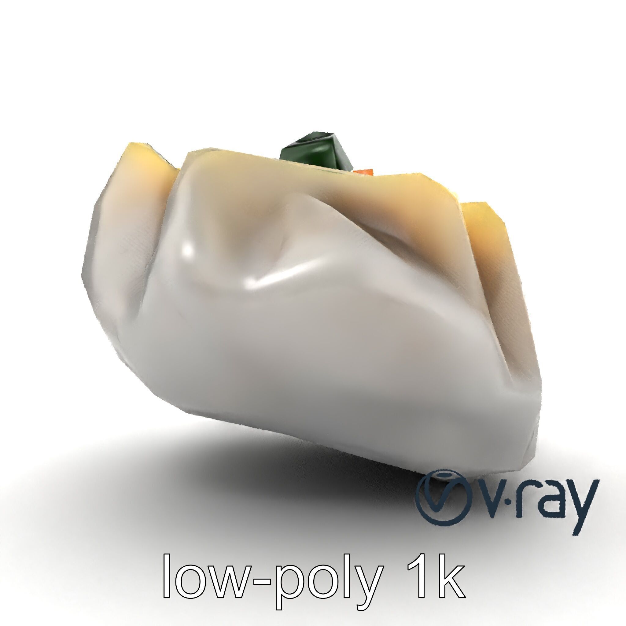 Ornate Gyoza Dumpling Decorative Model Pack Low-poly 3D model_18