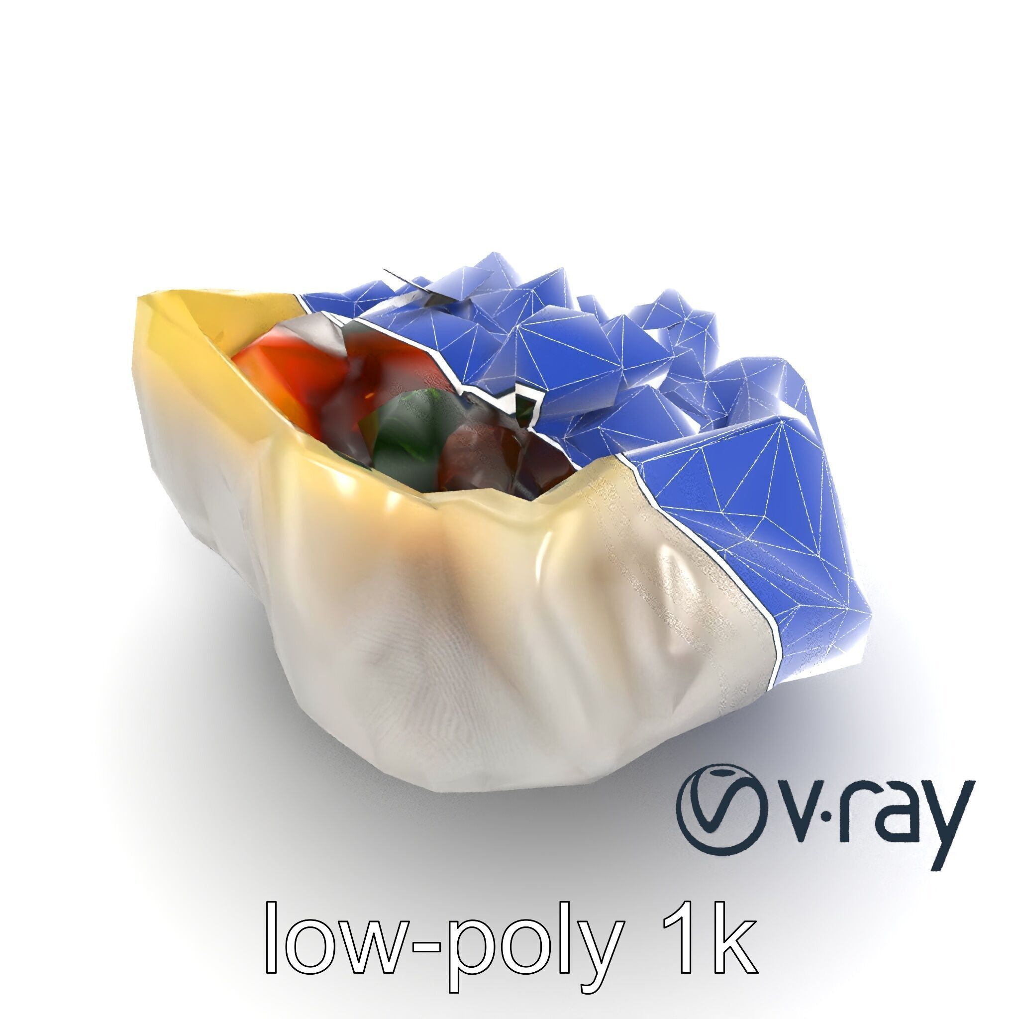 Ornate Gyoza Dumpling Decorative Model Pack Low-poly 3D model_22