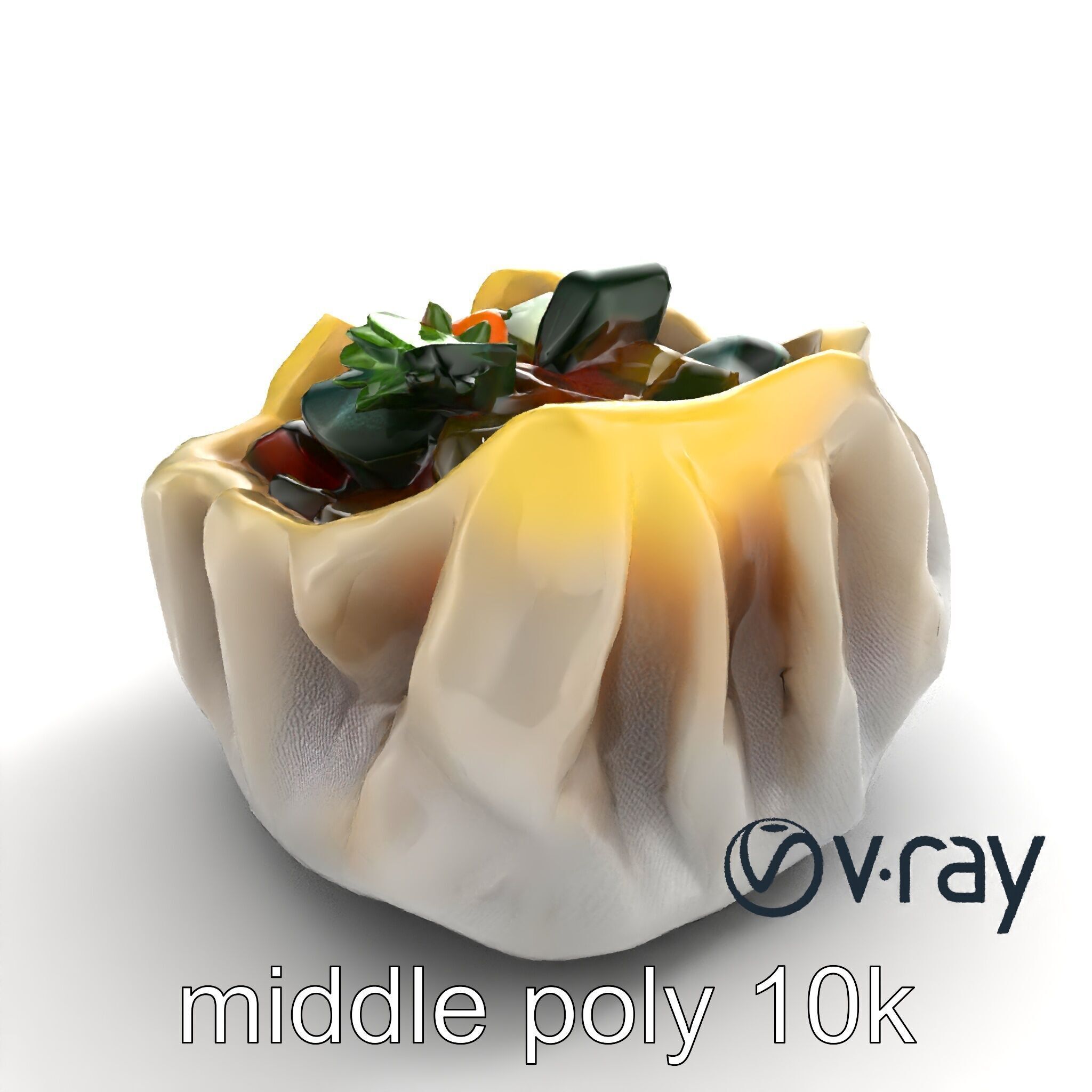 Ornate Gyoza Dumpling Decorative Model Pack Low-poly 3D model_7