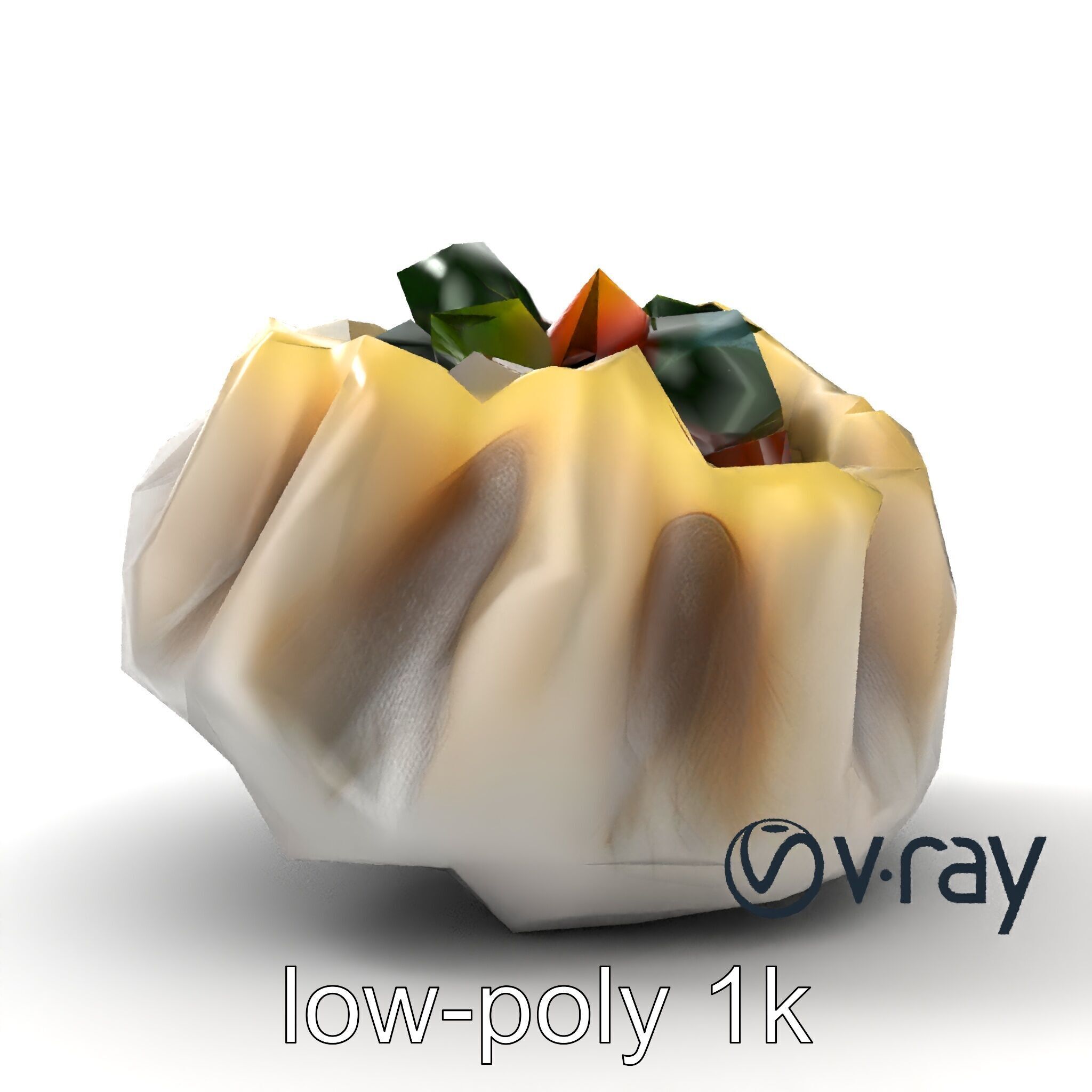 Ornate Gyoza Dumpling Decorative Model Pack Low-poly 3D model_19