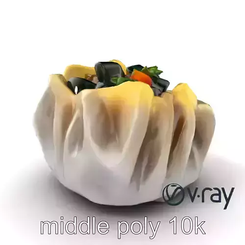 Ornate Gyoza Dumpling Decorative Model Pack Low-poly 3D model