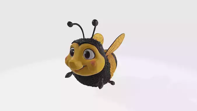 Cute Cartoon Bee High Poly