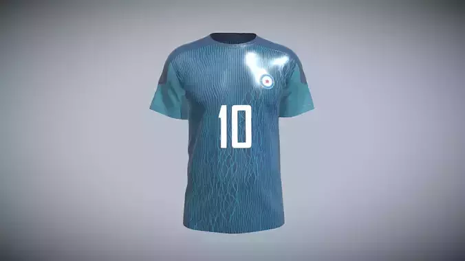 Soccer Sports Jersey Player-10 In Low Poly
