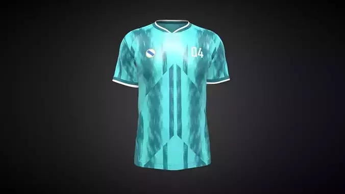 Soccer Sports Jersey-04 In Low Poly