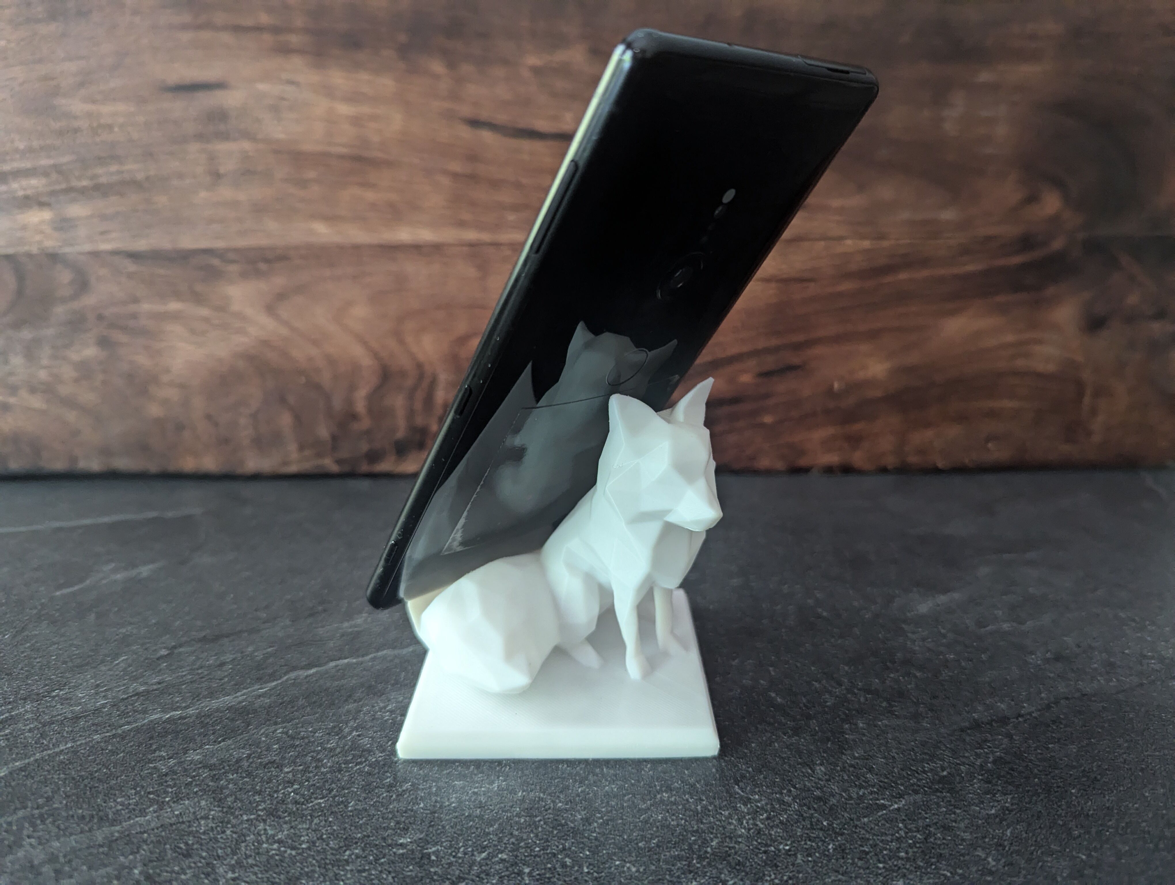 Autumn Fox Geometric Phone Stand 3D print model_1