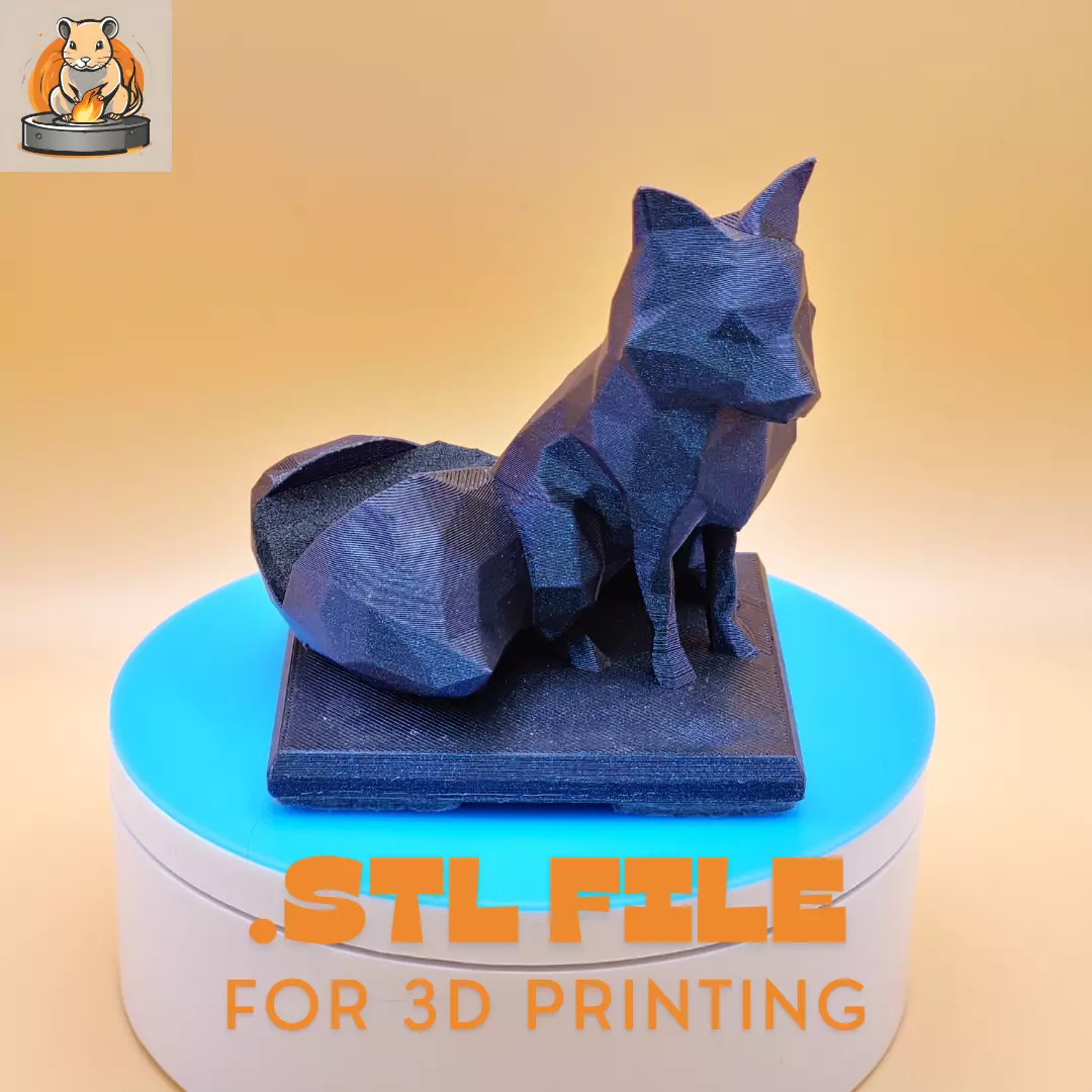 Autumn Fox Geometric Phone Stand 3D print model_0