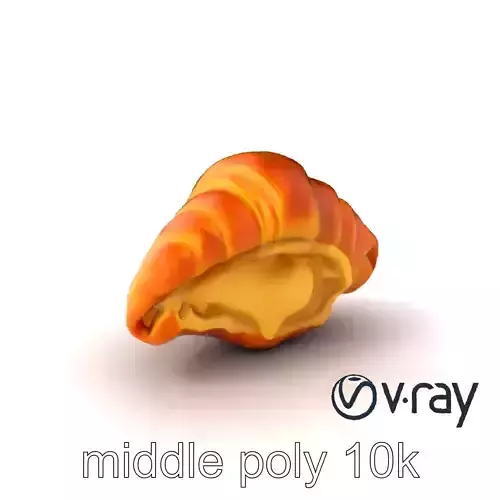 Vanilla Custard Croissant Pastry 3D Model Pack Low-poly 3D model