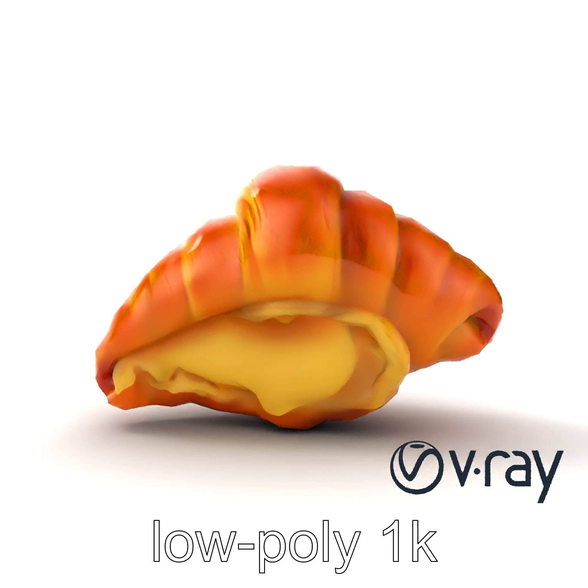 Vanilla Custard Croissant Pastry 3D Model Pack Low-poly 3D model_15