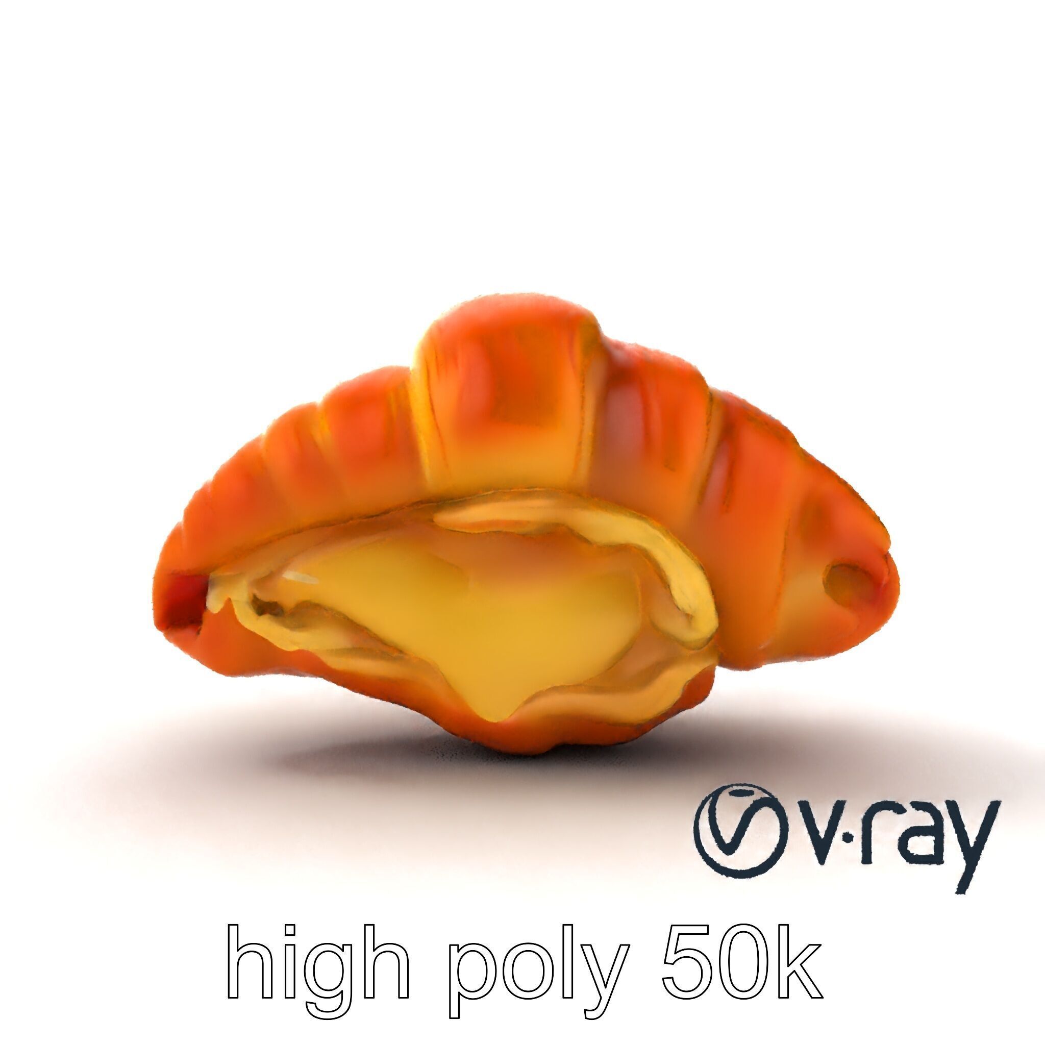 Vanilla Custard Croissant Pastry 3D Model Pack Low-poly 3D model_18