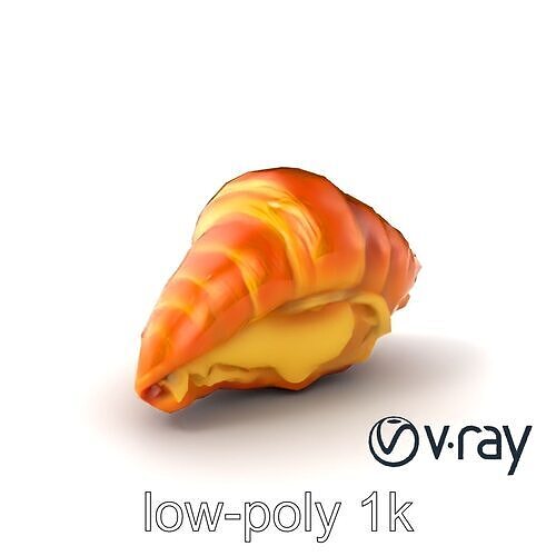 Vanilla Custard Croissant Pastry 3D Model Pack Low-poly 3D model 5
