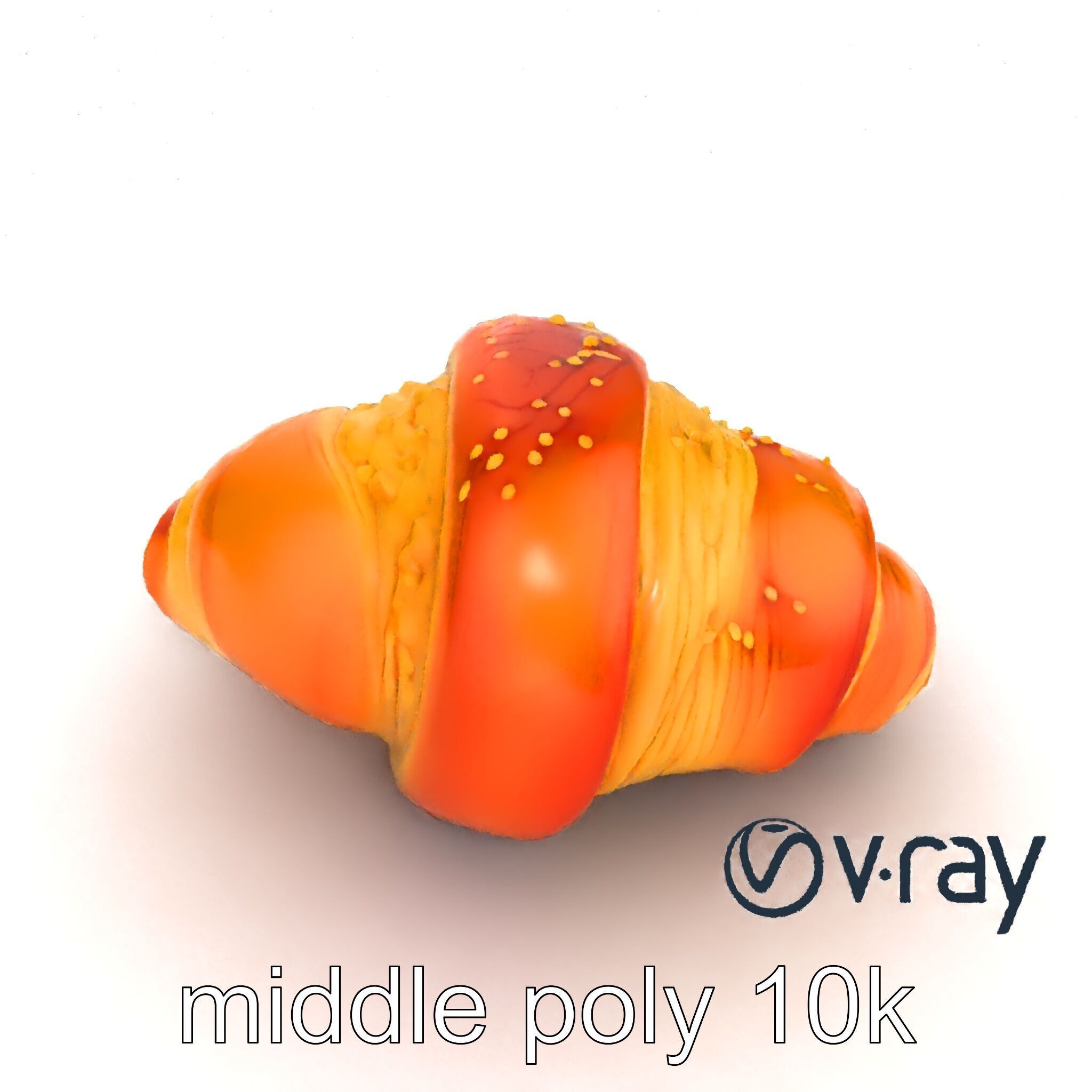 Golden Sesame Croissant 3D model pack Low-poly 3D model_14
