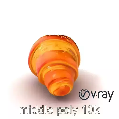 Golden Sesame Croissant 3D model pack Low-poly 3D model