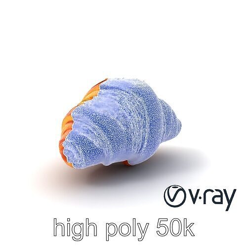 Golden Sesame Croissant 3D model pack Low-poly 3D model 2