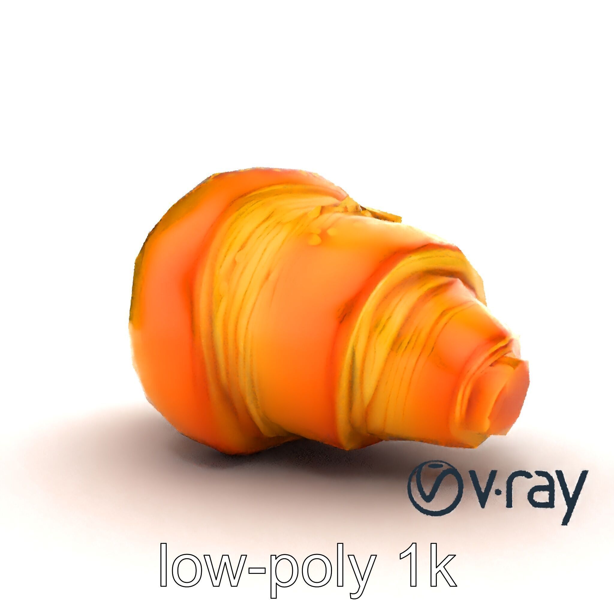 Golden Sesame Croissant 3D model pack Low-poly 3D model_26
