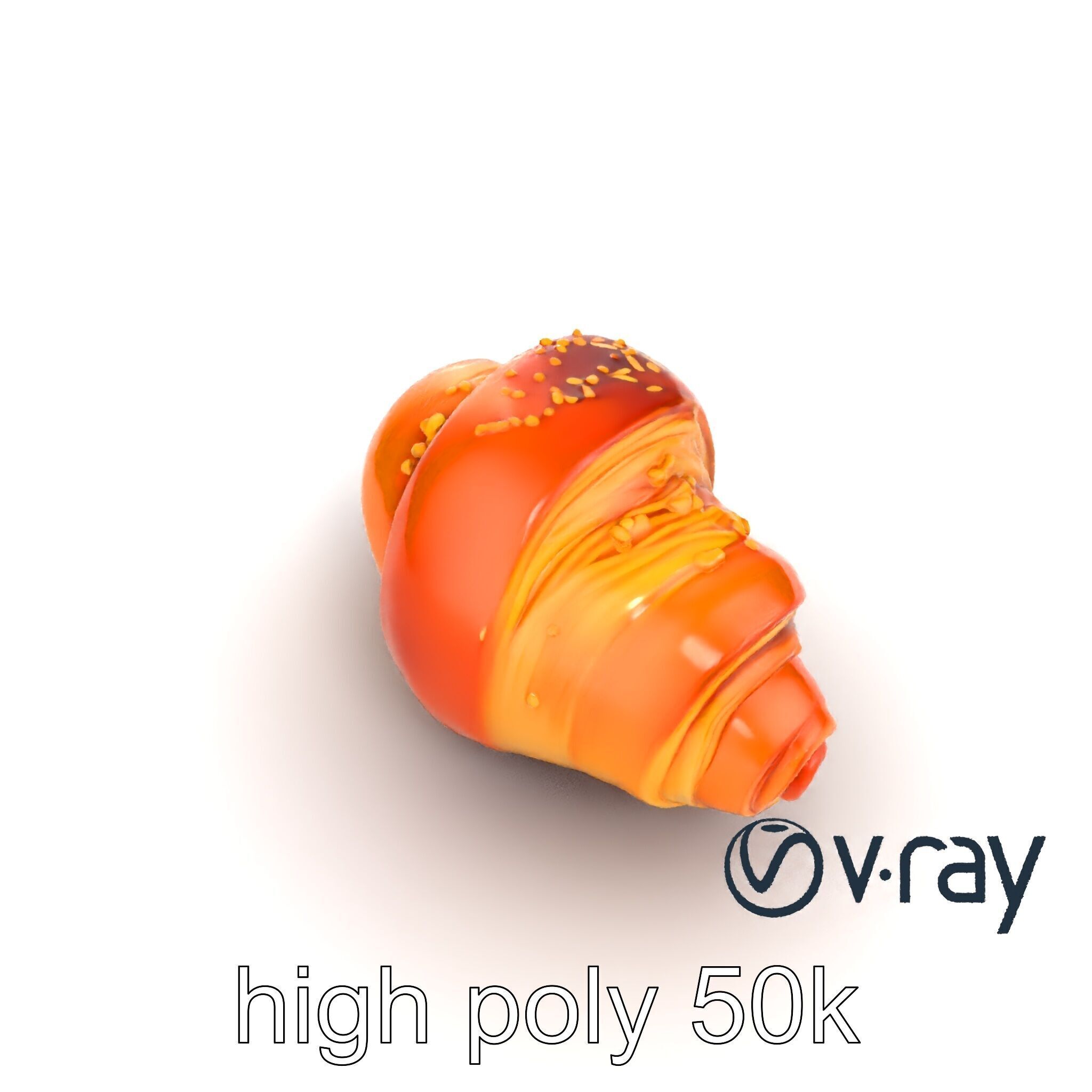 Golden Sesame Croissant 3D model pack Low-poly 3D model_19