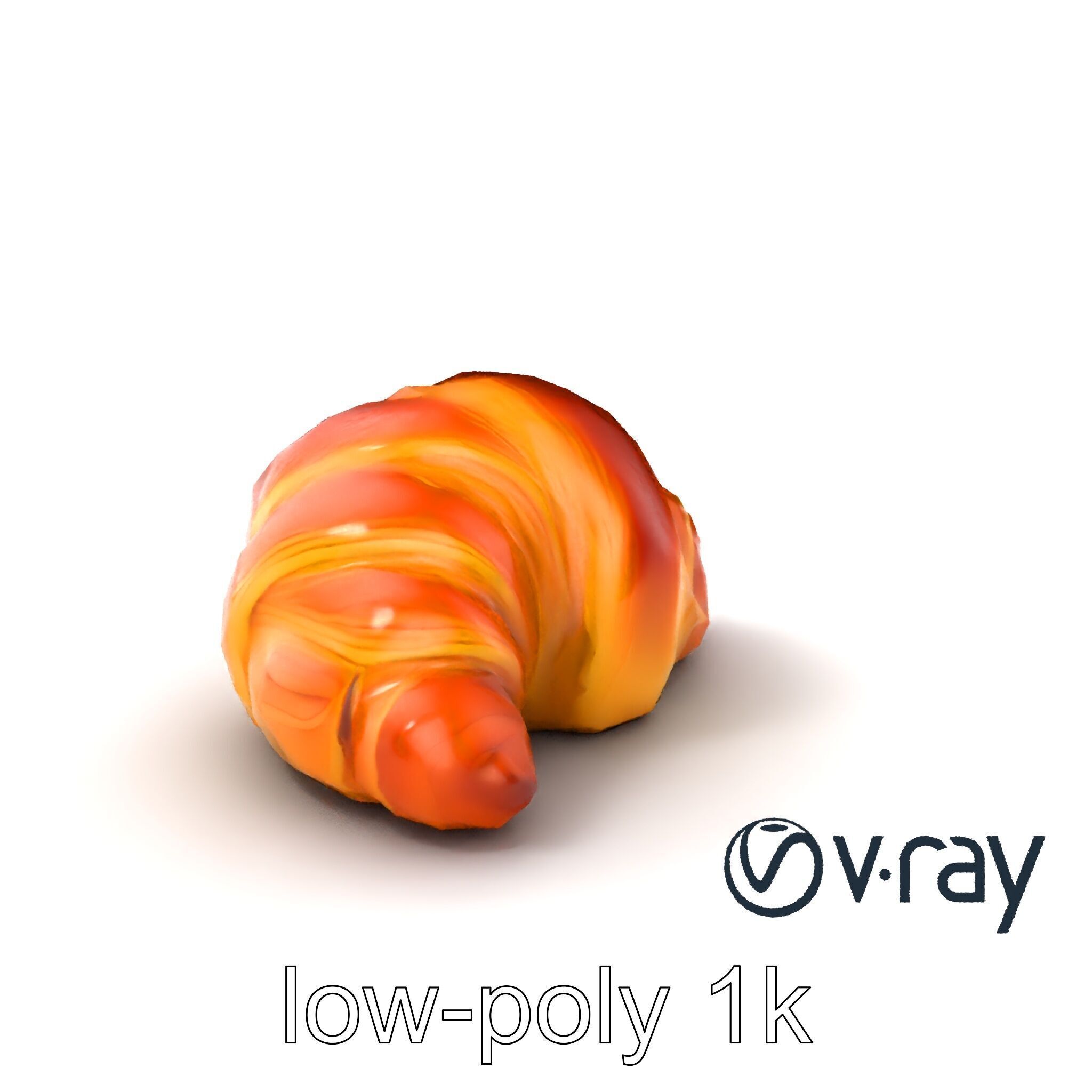 Almond Croissant Delight 3D Model Pack Low-poly 3D model_4