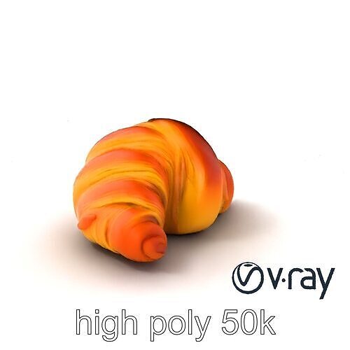 Almond Croissant Delight 3D Model Pack Low-poly 3D model 3