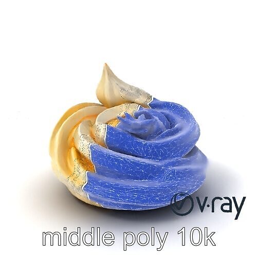 Lemon Meringue Mini Cake Spiral Structure model pack Low-poly 3D model 6