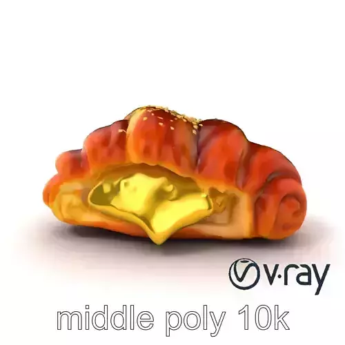 Cheese-Laden Croissant Breakfast Treat Model Pack Low-poly 3D model