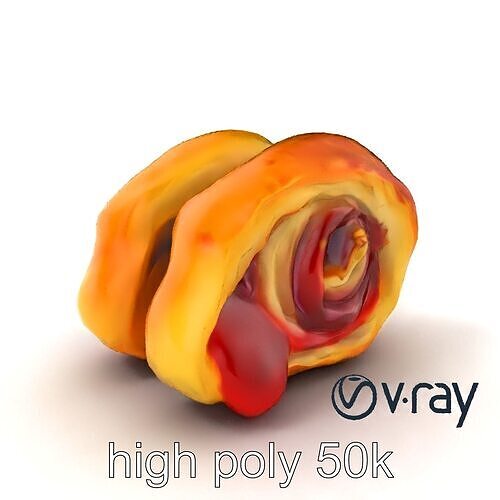 Delicious Jelly-Filled Croissant 3D model pack Low-poly 3D model 2