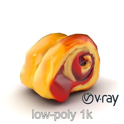 Delicious Jelly-Filled Croissant 3D model pack Low-poly 3D model 5