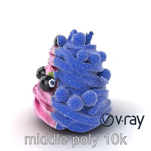 Whimsical Berry Meringue Tower model pack Low-poly 3D model 6