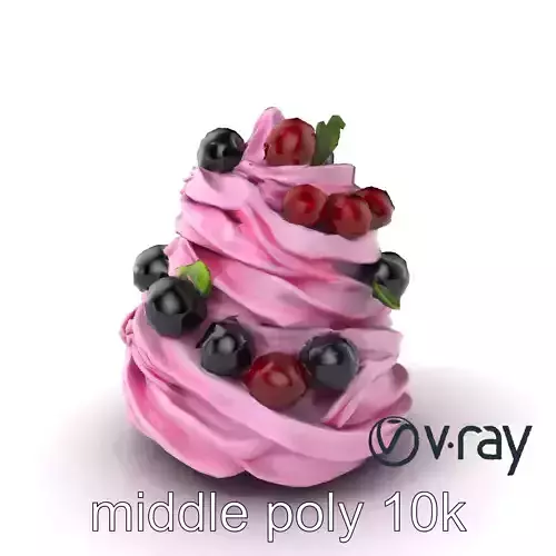Whimsical Berry Meringue Tower model pack Low-poly 3D model