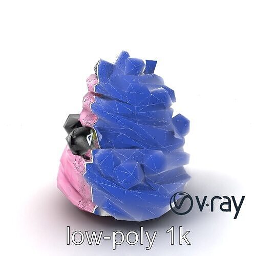 Whimsical Berry Meringue Tower model pack Low-poly 3D model 7
