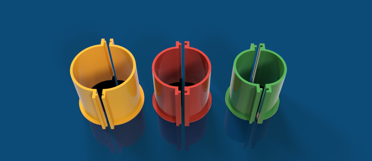 Cylinder Mold Housing 14 set 3D print model_7
