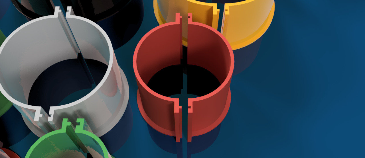 Cylinder Mold Housing 14 set 3D print model_2