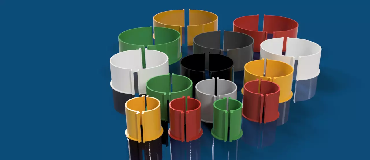 Cylinder Mold Housing 14 set 3D print model_0