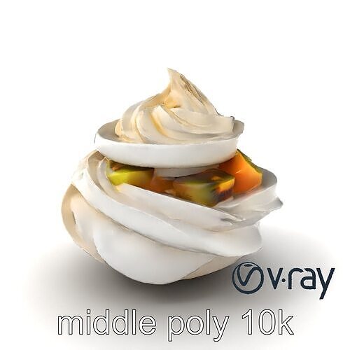 Elegant Kiwi Passion Pavlova model pack Low-poly 3D model