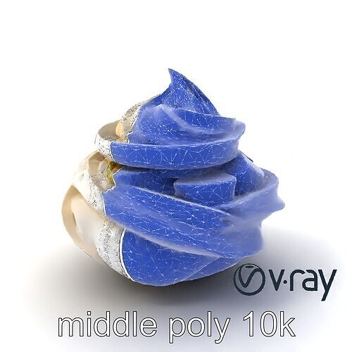 Elegant Kiwi Passion Pavlova model pack Low-poly 3D model 6