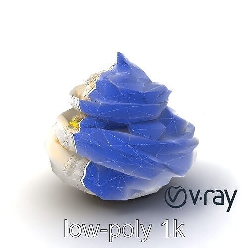 Elegant Kiwi Passion Pavlova model pack Low-poly 3D model 7