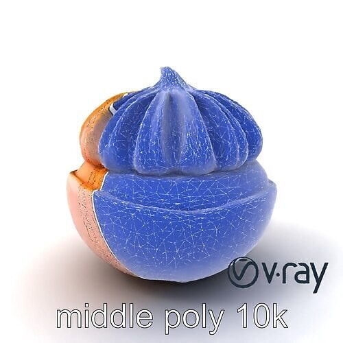Peach Meringue Dessert 3D Model Pack Low-poly 3D model 6