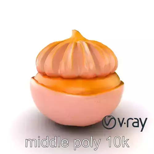 Peach Meringue Dessert 3D Model Pack Low-poly 3D model