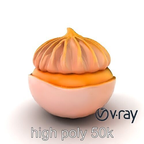 Peach Meringue Dessert 3D Model Pack Low-poly 3D model 2