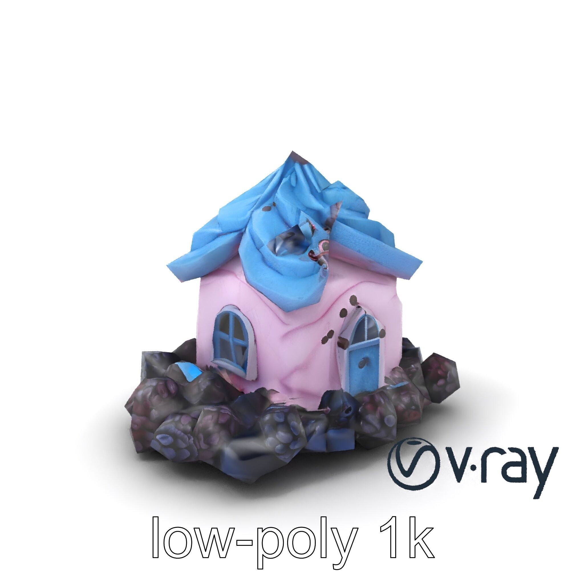 Surreal Meringue Cottage Decoration model pack Low-poly 3D model_5