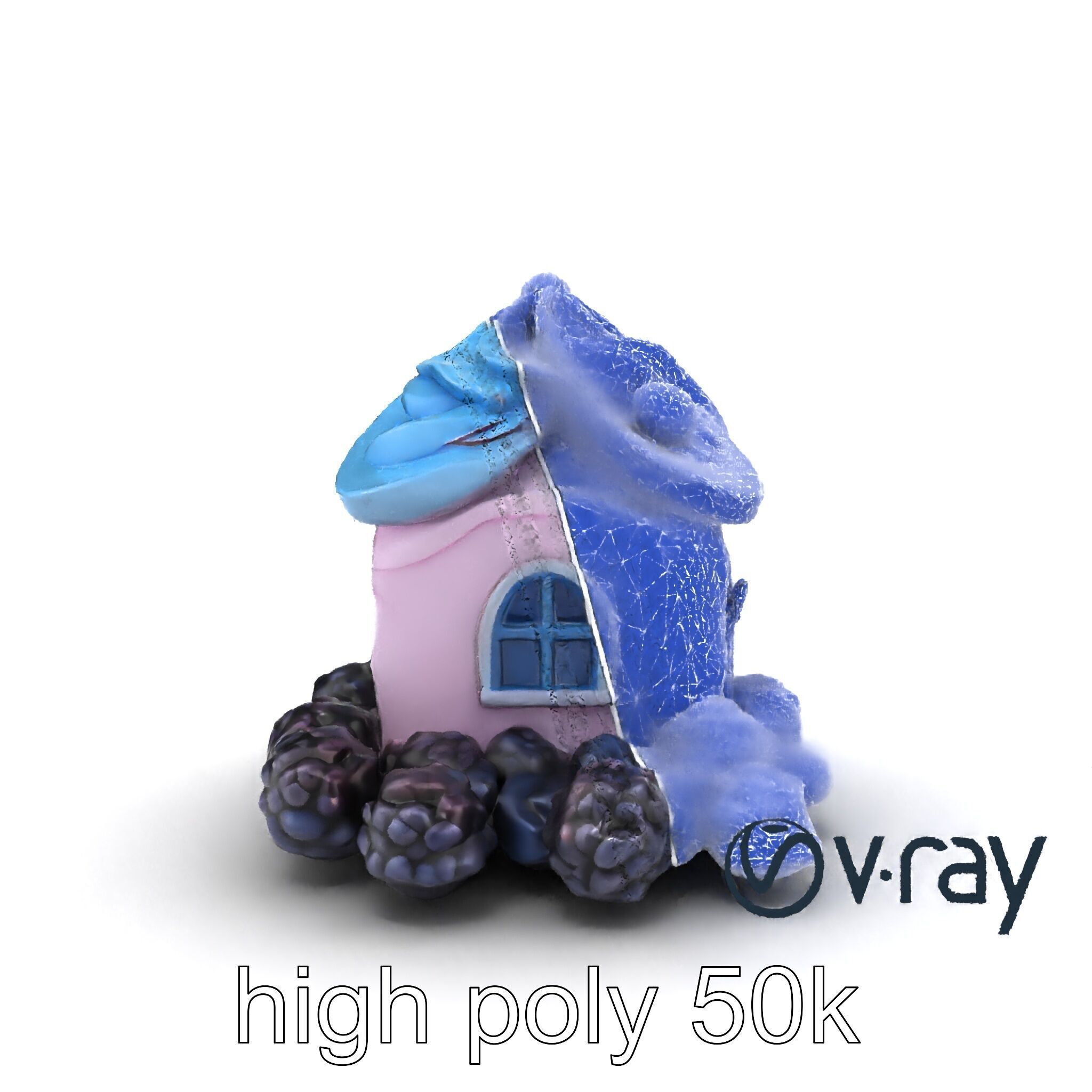 Surreal Meringue Cottage Decoration model pack Low-poly 3D model_24