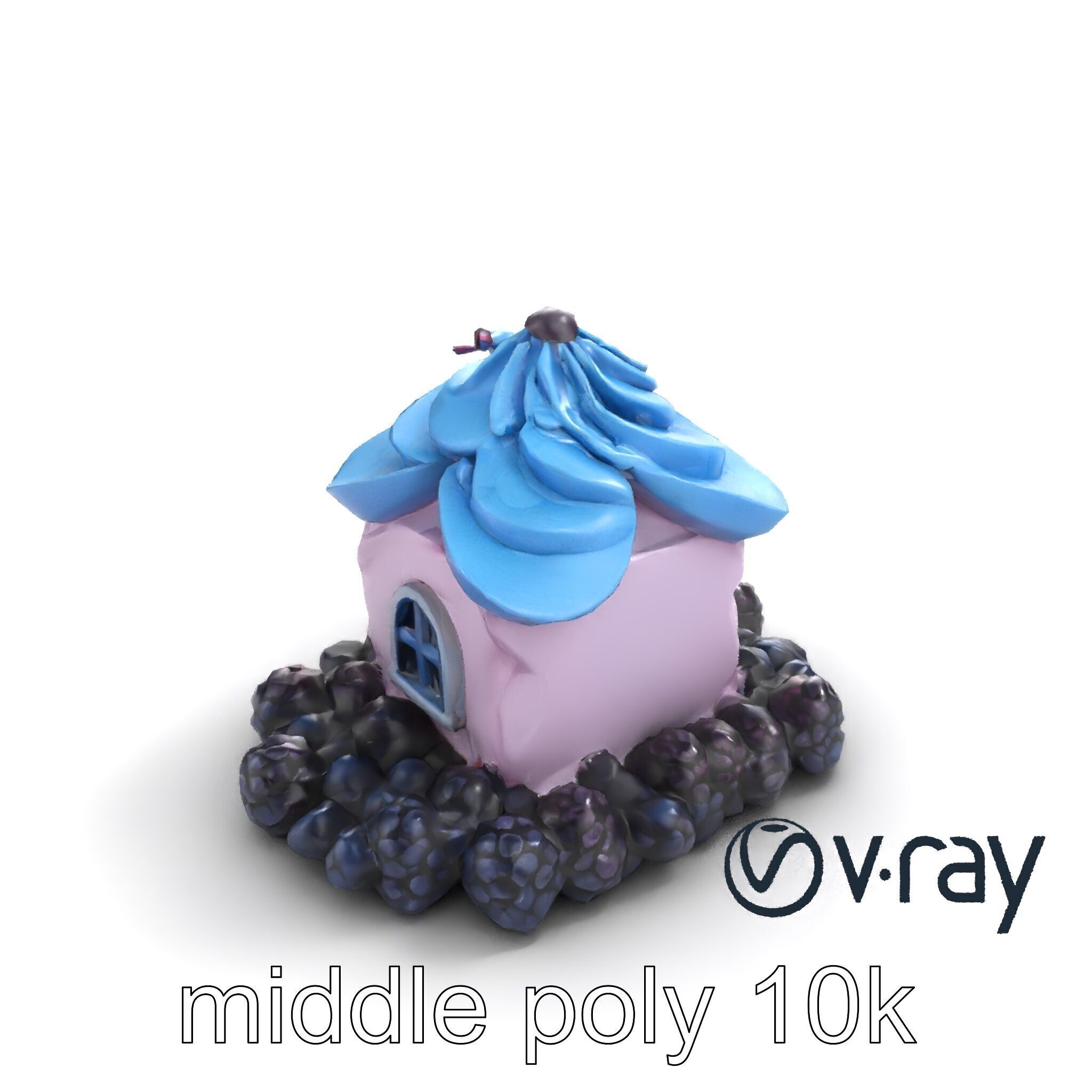 Surreal Meringue Cottage Decoration model pack Low-poly 3D model_8