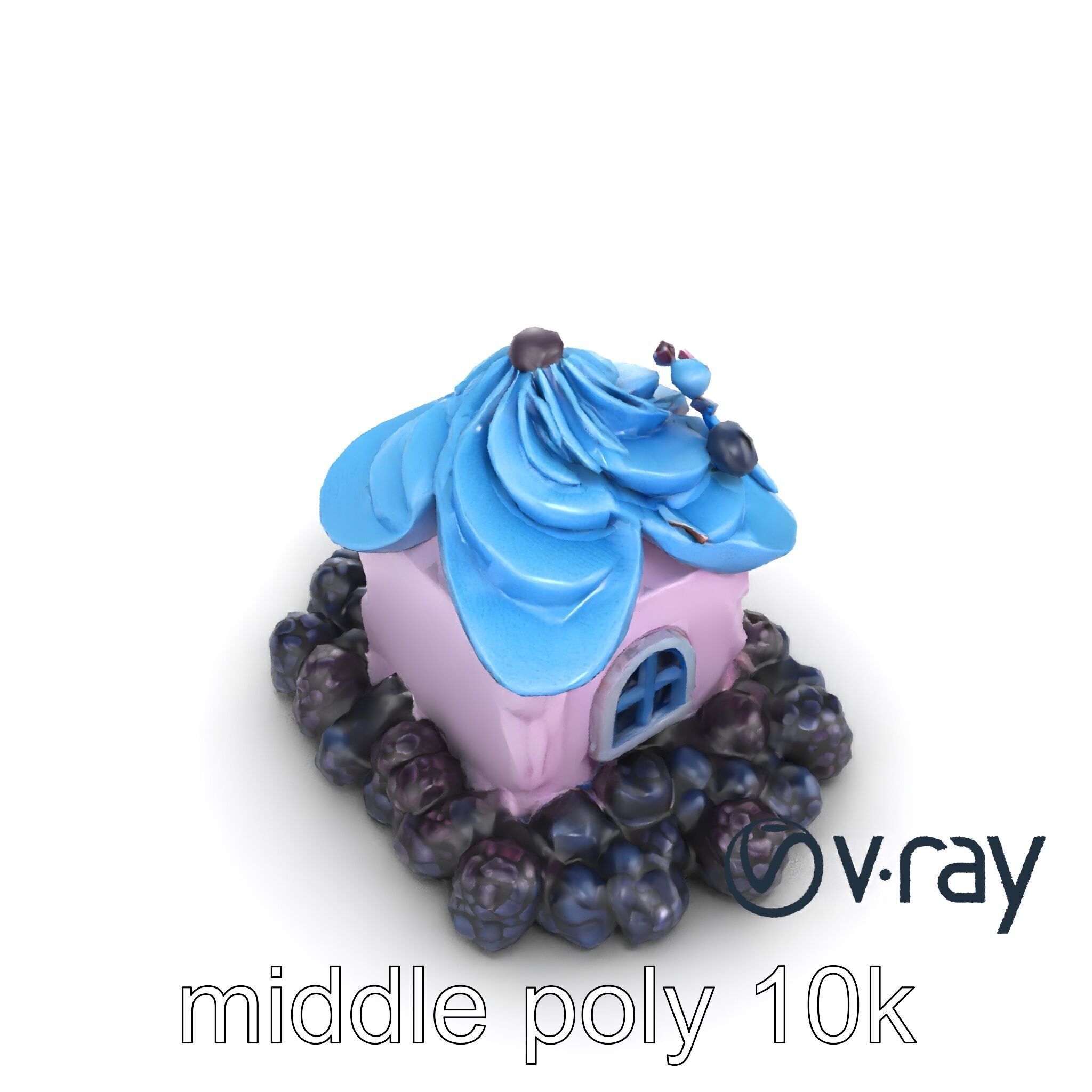 Surreal Meringue Cottage Decoration model pack Low-poly 3D model_14