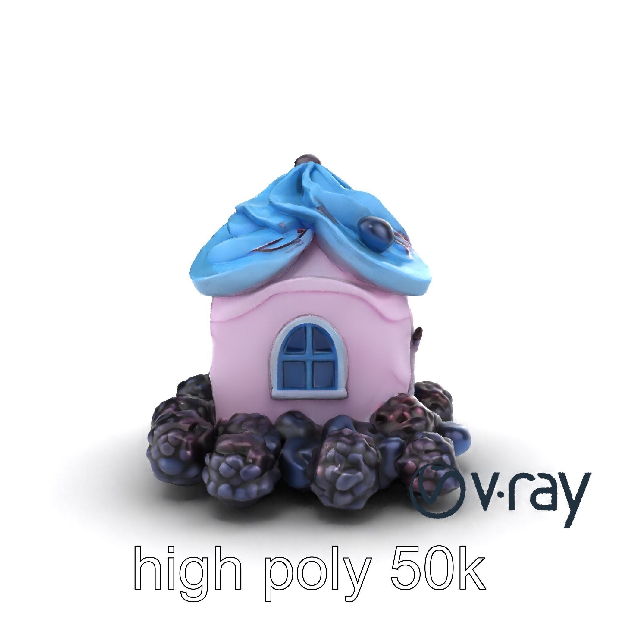 Surreal Meringue Cottage Decoration model pack Low-poly 3D model_30