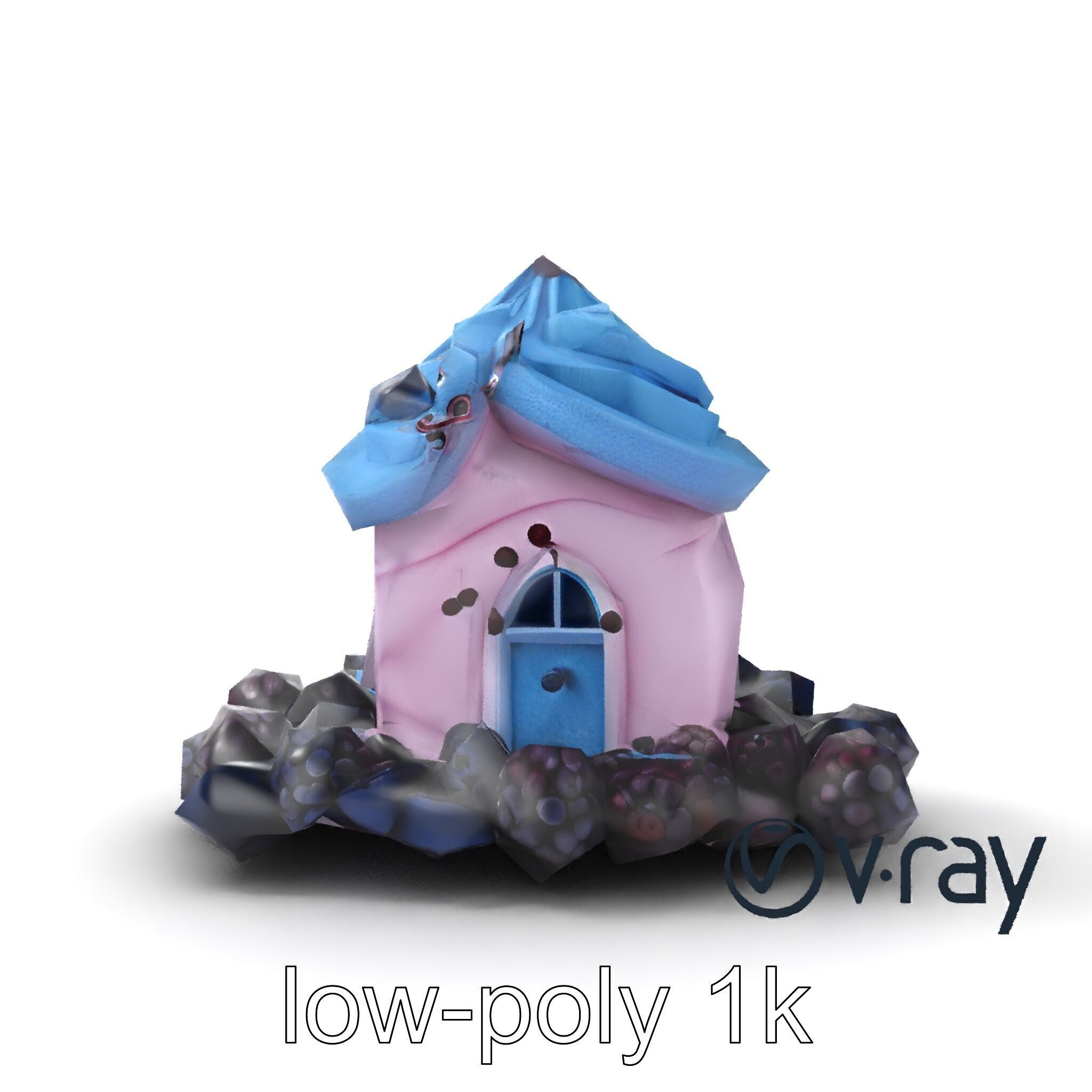 Surreal Meringue Cottage Decoration model pack Low-poly 3D model_32