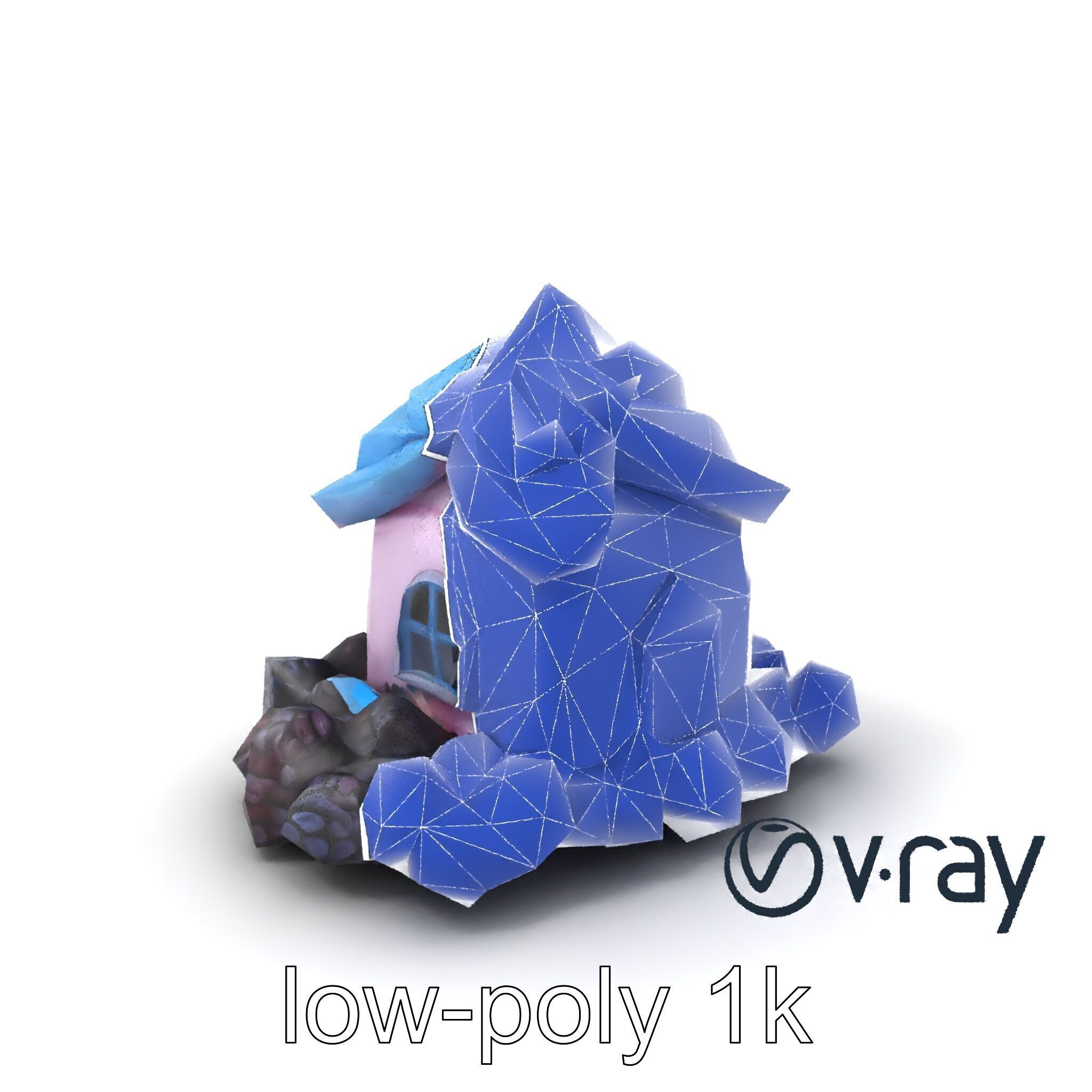 Surreal Meringue Cottage Decoration model pack Low-poly 3D model_7