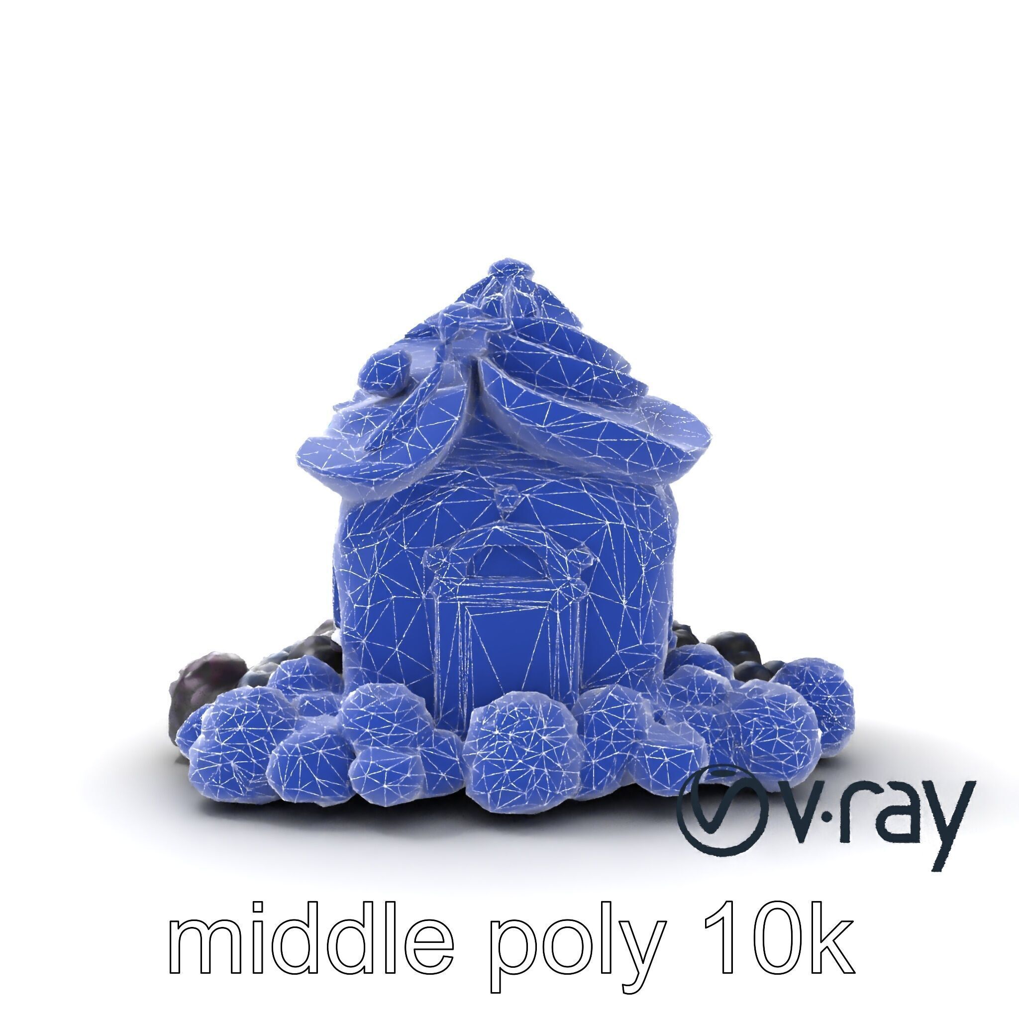 Surreal Meringue Cottage Decoration model pack Low-poly 3D model_25