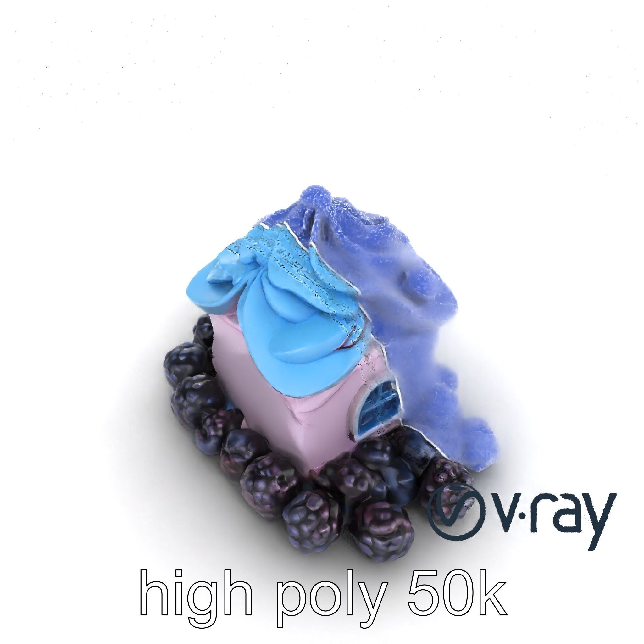 Surreal Meringue Cottage Decoration model pack Low-poly 3D model_17