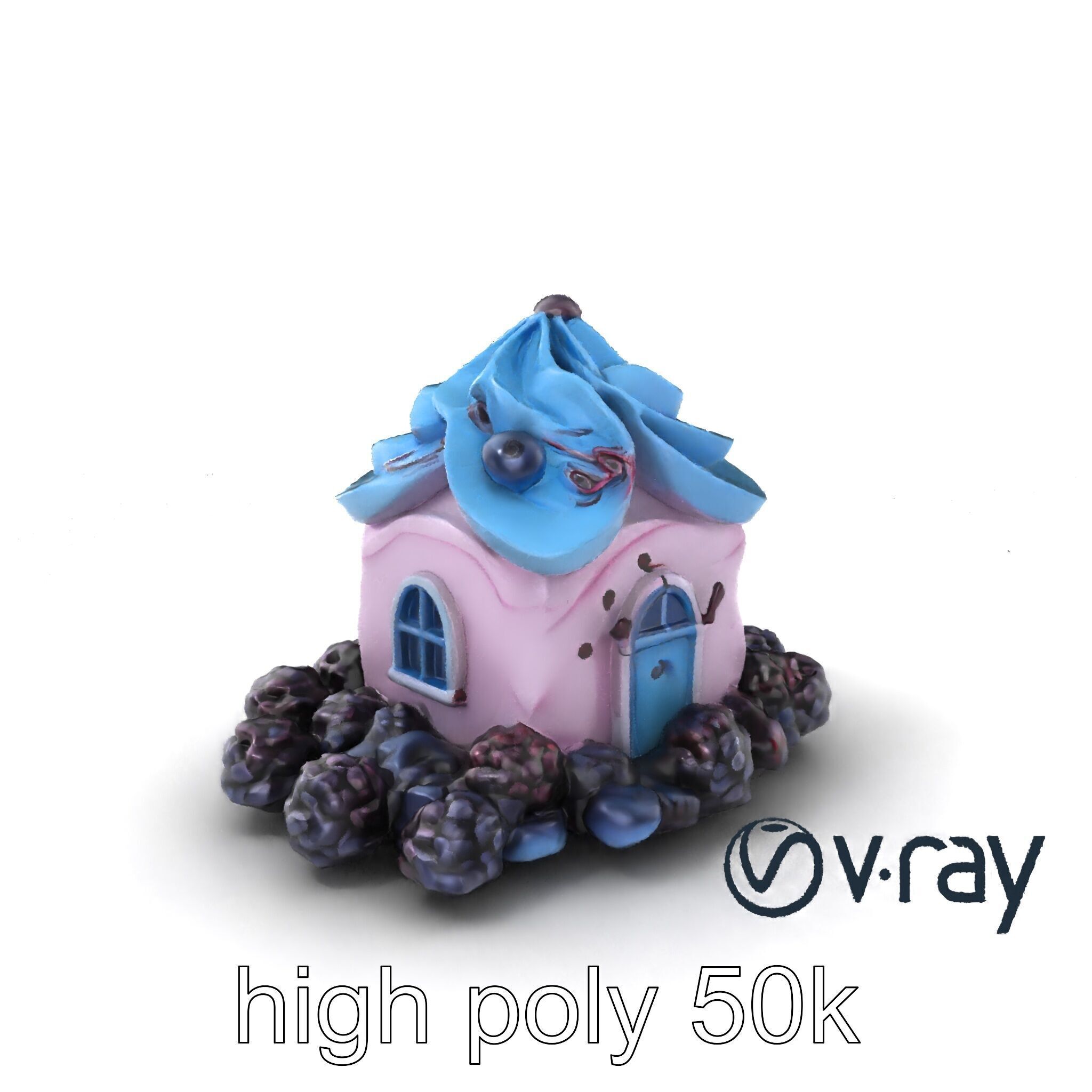 Surreal Meringue Cottage Decoration model pack Low-poly 3D model_2