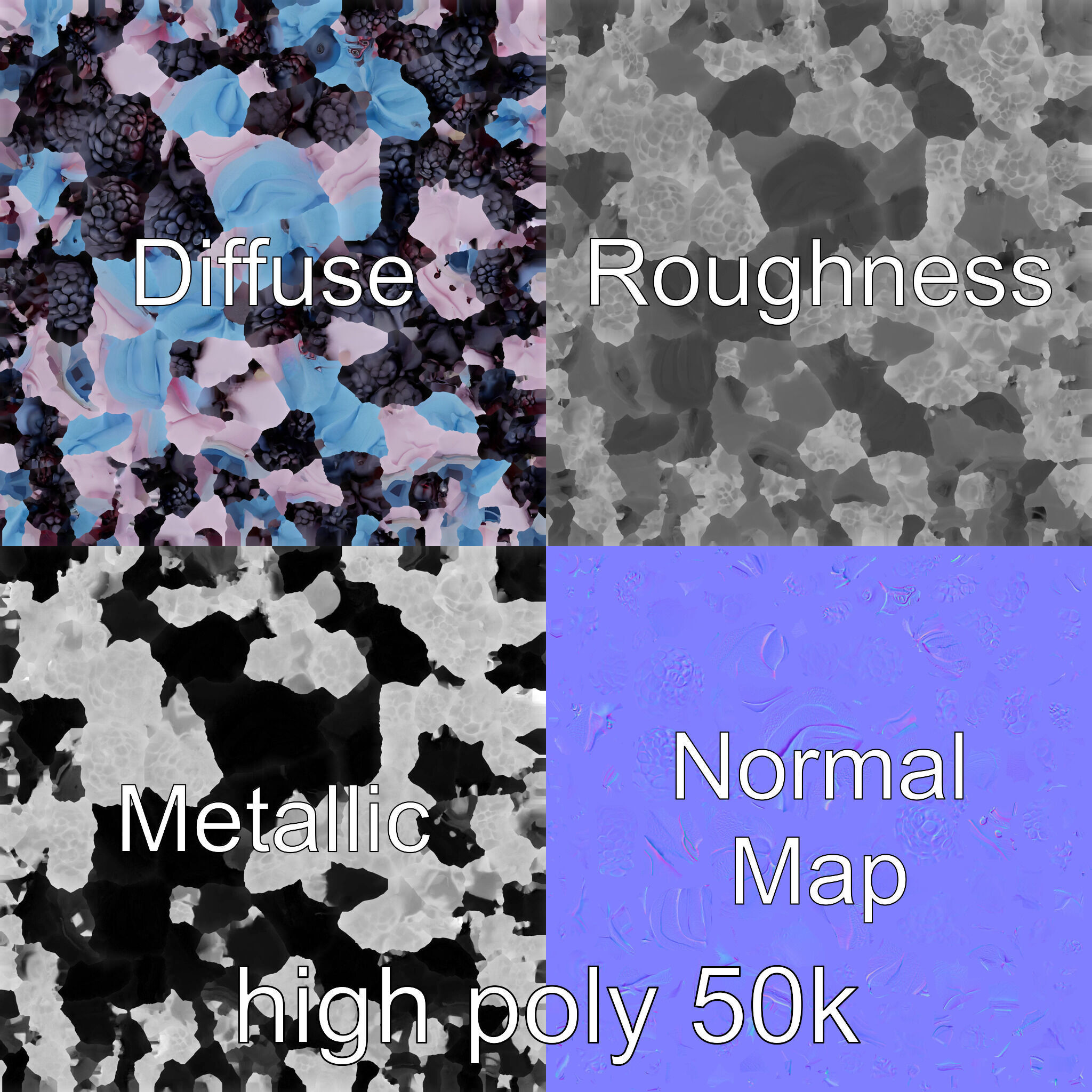 Surreal Meringue Cottage Decoration model pack Low-poly 3D model_3