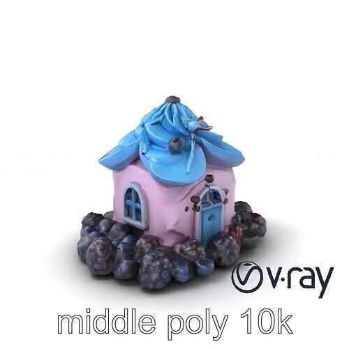 Surreal Meringue Cottage Decoration model pack Low-poly 3D model